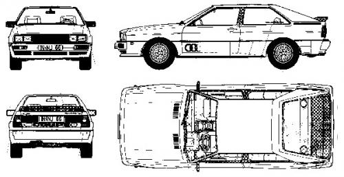 Szkic techniczny Audi 80 B2 Coupe