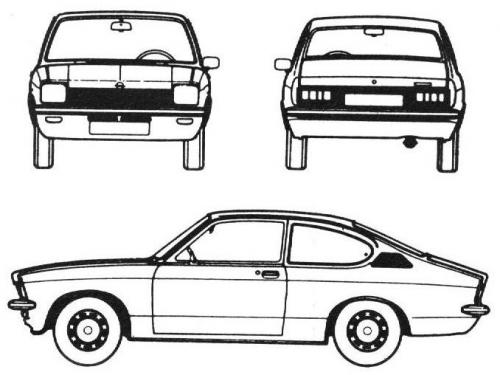 Szkic techniczny Opel Kadett C Coupe