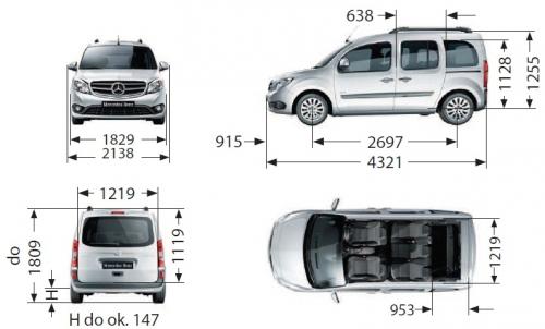 Szkic techniczny Mercedes Citan W415 Tourer