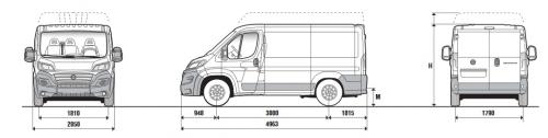 Szkic techniczny Fiat Ducato IV Furgon