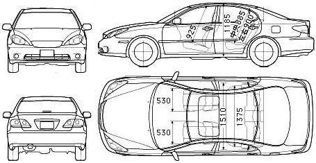 Szkic techniczny Lexus ES IV (XV30)