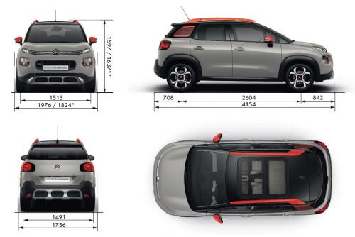 Szkic techniczny Citroen C3 Aircross  I Crossover