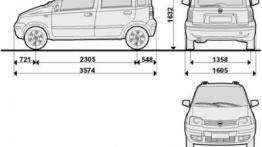 Fiat Panda 4x4 - szkic auta - wymiary