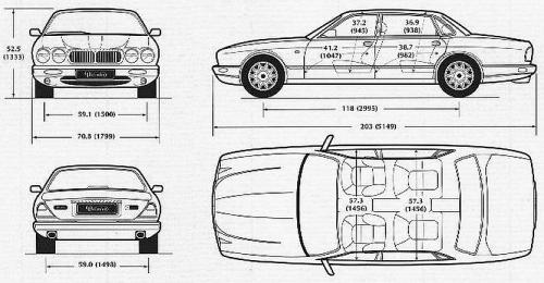 Szkic techniczny Jaguar XJ V