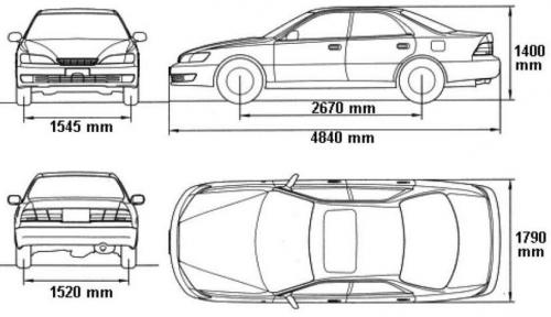 Szkic techniczny Lexus ES III (XV20)