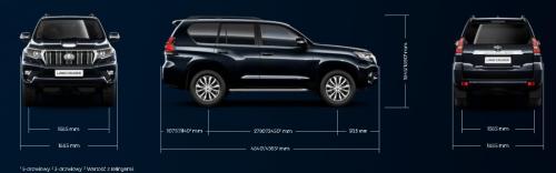 Szkic techniczny Toyota Land Cruiser VII Terenowy 5d