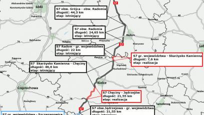 Kolejne 7 kilometrów drogi S7 przejezdne